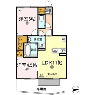 プランドール 太田 A棟【102号室】の間取り