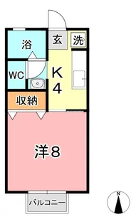 セゾン和気 B【1階】の間取り
