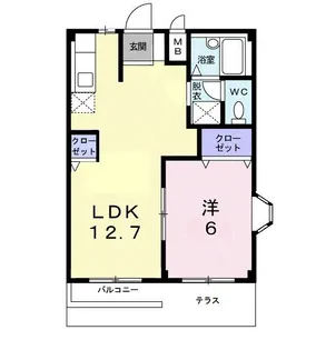 エルディム中原【1階】の間取り