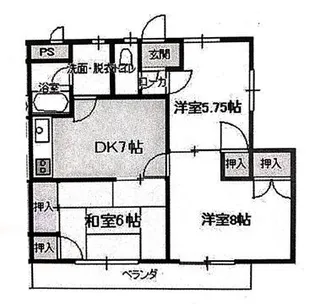 ハイツサンシャイン【3F号室】の間取り