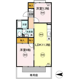 ドミール タキグチ【1階】の間取り