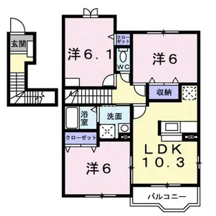 プリムローズガーデン【2階】の間取り