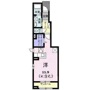エルフトゥ−ロC【1階】の間取り