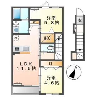 セントフィールドA【2階】の間取り