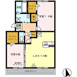 セジュール箕島【2階】の間取り
