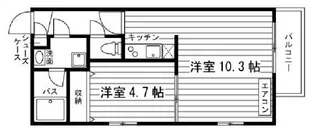 プエルラスクェアアコオⅢ番館【1階】の間取り