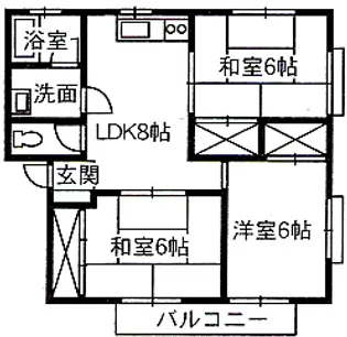 ファミーユ新涯B【202号室】の間取り