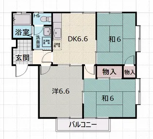 シャイン沖野上 B【202号室】の間取り