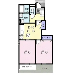 カルム・シェソワ【1階】の間取り