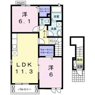 リバーサイド川島A【2階】の間取り