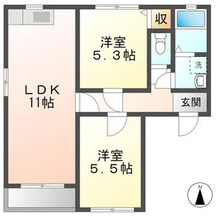 コーポTOKI【102号室】の間取り