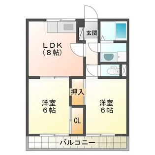 オリーブコート多治米【205号室】の間取り