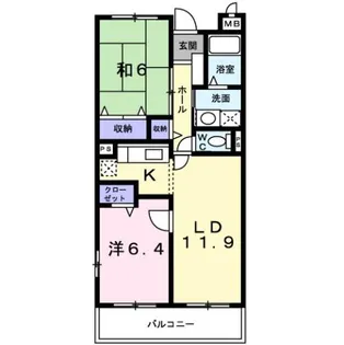ファインヴァルト【1階】の間取り