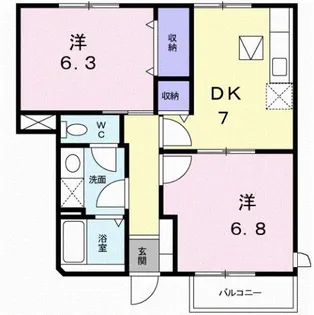 リヴァー・ウィルダーネスB【1階】の間取り