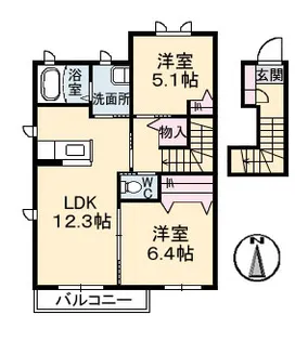 ウィンズ D棟【2階】の間取り