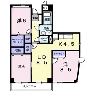 マルベル宇多津【5階】の間取り