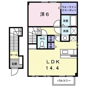 シャン ミリューⅢ【2階】の間取り