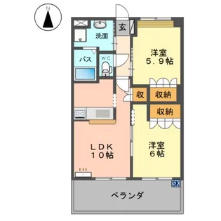 アバンサール【2階】の間取り