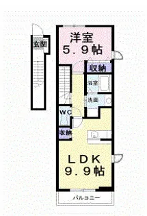 コート・ヤードⅡ A【2階】の間取り