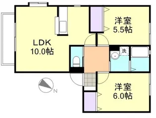 サンビレッジコスモスA棟【2階】の間取り