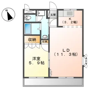 Hamaステイツ弐番館【3階】の間取り