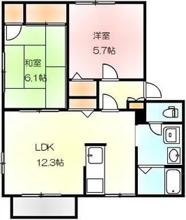 チェリータウン高松【B101号室】の間取り
