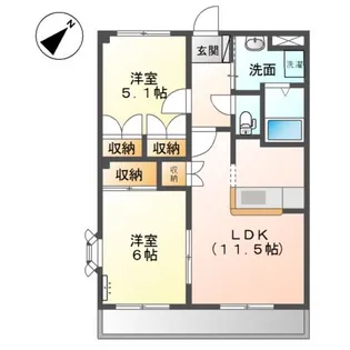 プロニティ オオフク壱番館【2階】の間取り