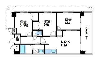 メゾン八杉【8階】の間取り