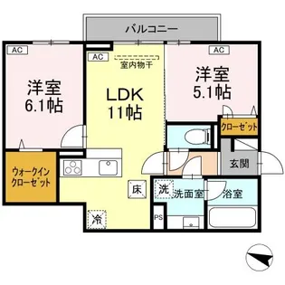 D-residence明神【1階】の間取り