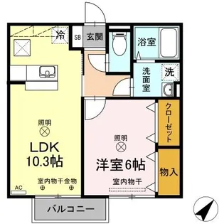 プレミール B棟【1階】の間取り