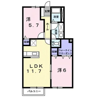 リブ・サンフラウァ B【1階】の間取り
