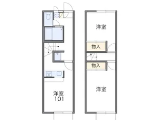 レオパレスロワール三条B【111号室】の間取り
