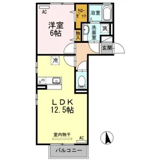 クローバーM B棟【2階】の間取り