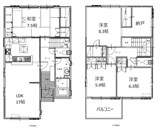南町貸戸建ての間取り