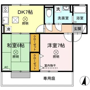 サンハイム撫川 A棟【1階】の間取り