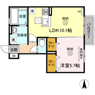 メゾンシュシュ【1階】の間取り