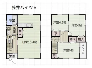 藤井ハイツⅤ【A号室】の間取り