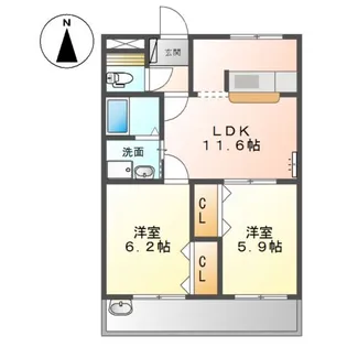 ピア・ファミール【1階】の間取り