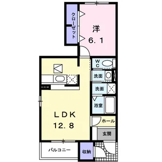 ソルレヴェンテC【1階】の間取り
