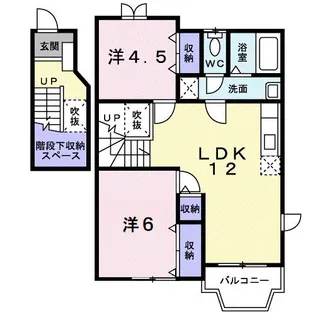 コーポリバーサイドⅡ【2階】の間取り