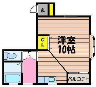 メロディーハウス【2E号室】の間取り