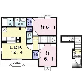 シャン.ド.フルールⅡA【2階】の間取り
