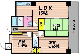 アーバンビュー倉敷【5階】の間取り