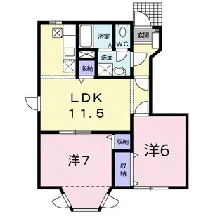 プラティ−ヌK.C【1階】の間取り