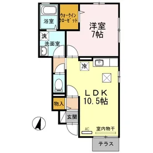 ローズコートミツギ【102号室】の間取り