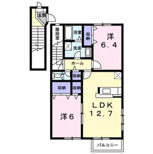 セントポーリア くすみ B【2階】の間取り