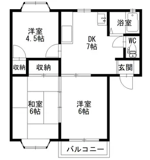 エスポワールB棟【202号室】の間取り