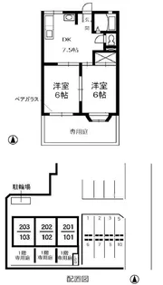 サン・ハイツ東塚【1階】の間取り
