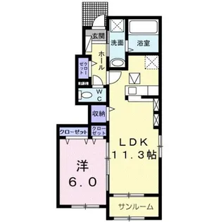 ニュー・エンブレムC【1階】の間取り