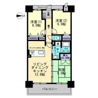 アルファライフ倉敷駅西【203号室】の間取り